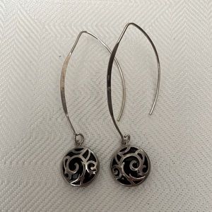 Silver wired earrings